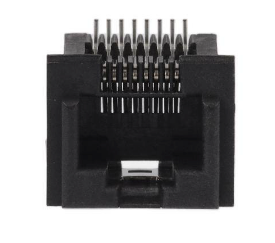 SMT RJ45 jack connector without transformer Tab Up - No LEDs - Second View