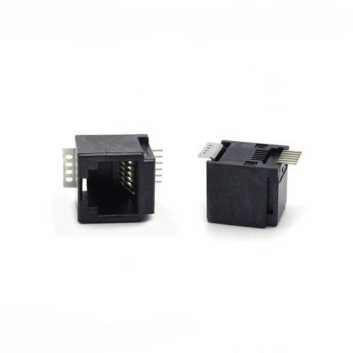 SMT Vertical RJ45 jack connector without transformer - No LEDs - Main View