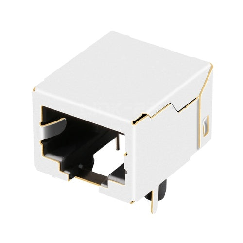 RJ45 jack connector without transformer Tab Down - No LEDs - Main View