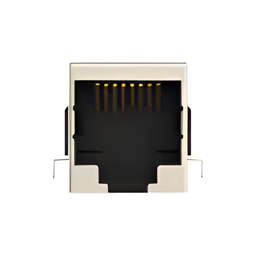 SMT RJ45 jack connector without transformer tab down - No LEDs - Third View