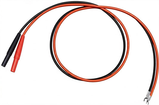 Braided test lead with shrouded banana plug and fork terminal, Model TWT214008ZB