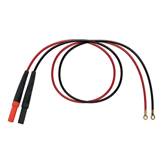 Braided red black shrouded banana plug to ring terminal test lead, Model TWT227206B