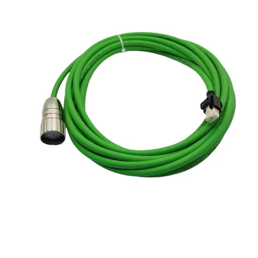 Custom VW3M8102R50 feedback harness for Lexium 32 servo systems featuring shielded high-flex motion-grade jacketing.