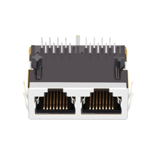 1x2 RJ45 Modular Jack Connector without Transformer Tab Down - No LEDs - Second View
