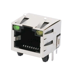 TWE08259925S4L2, Ethernet RJ45 without Transformer Tab Up with Green/ Yellow Led