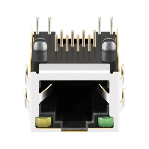 RJ45 jack connector without transformer Tab up - Green/ Yellow Led - Second View