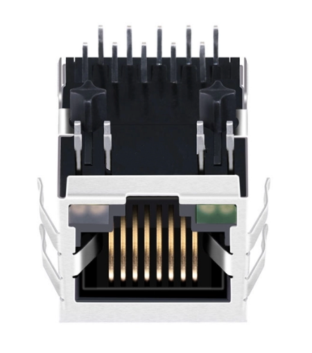 TW1914A38NL, 1000 Base Gigabit RJ45 with Transformer Tab Down with Green/ Green&Orange Led - TeleWire Technology