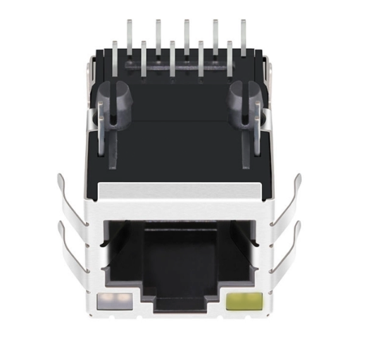 TW27513AQNL, 1000 Base RJ45 with Transformer Tab Up with Yellow/ Green&Orange Led - TeleWire Technology