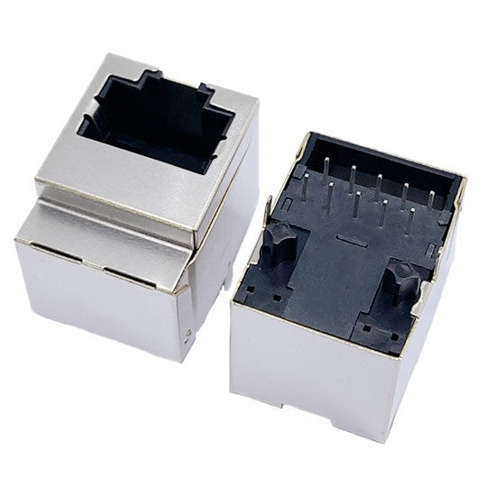 TWDK1829DNL, 1000 Base Vertical RJ45 Modular Jack with Transformer Tab Up without Led - side view