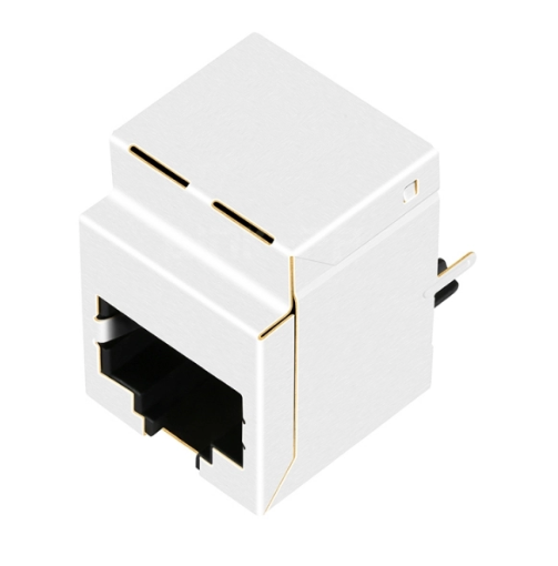 TWDK1837DNL, 1000 Base Vertical RJ45 Modular Jack with Transformer Tab Up without Led - back view