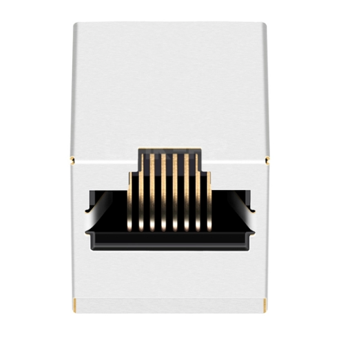 TWDK1854DNL, 1000 Base Gigabit Vertical RJ45 Modular Jack with Transformer Tab Up without Led - front view