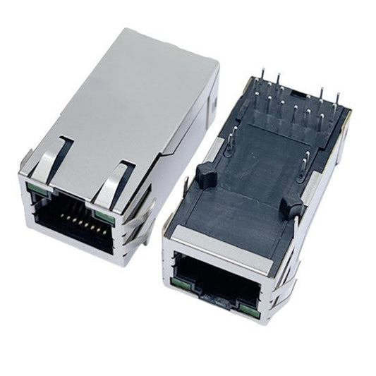 TW1K0507A0NL, 10G Base Gigabit RJ45 with Magnetics with PoE Tab Up with Green/ Green Led - TeleWire Technology