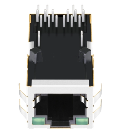 TW1K0507A0NL, 10G Base Gigabit RJ45 with Magnetics with PoE Tab Up with Green/ Green Led - TeleWire Technology