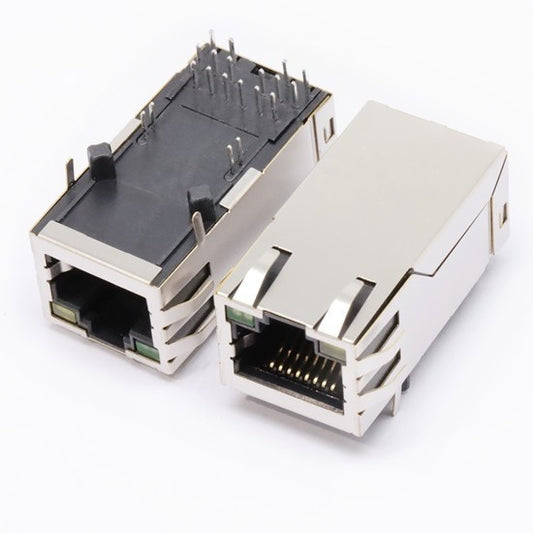 TW1K0504AHNL, 10G Base RJ45 with Transformer with PoE++ Tab Up with Green/ Yellow Led - TeleWire Technology