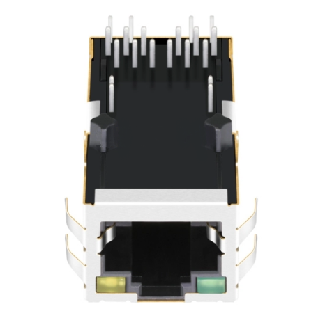 TW1K0504AHNL, 10G Base RJ45 with Transformer with PoE++ Tab Up with Green/ Yellow Led - TeleWire Technology