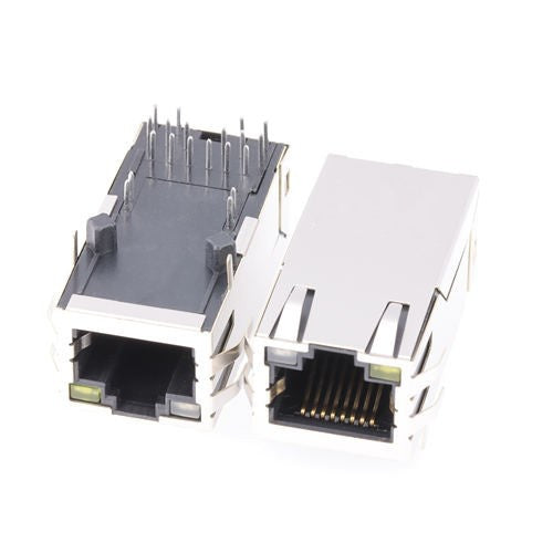 TWQ0594AONL, 5G Base RJ45 with Transformer with PoE+ Tab Up with Orange&Green/ Yellow Led - TeleWire Technology