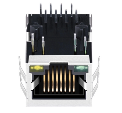 RJ45 Modular Jack Connector without Transformer Tab Down - TWE271ABNL - Second View
