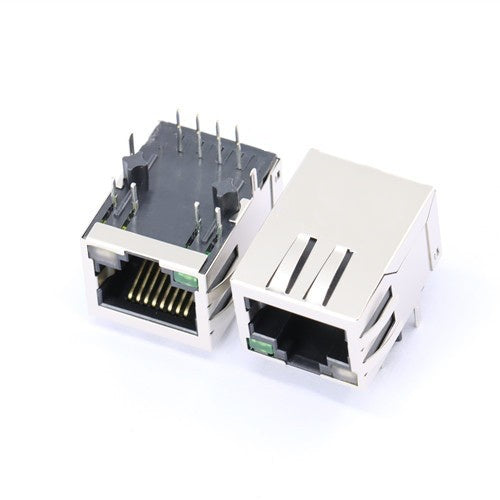 TW5122G42NL, 10/100 Base RJ45 with Transformer Tab Down with Green&Yellow/ Green Led - TeleWire Technology