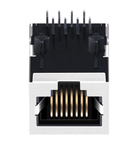 TW15236DNL, 2.5G Base RJ45 MagJack with PoE+ Tab Up without Led - front view