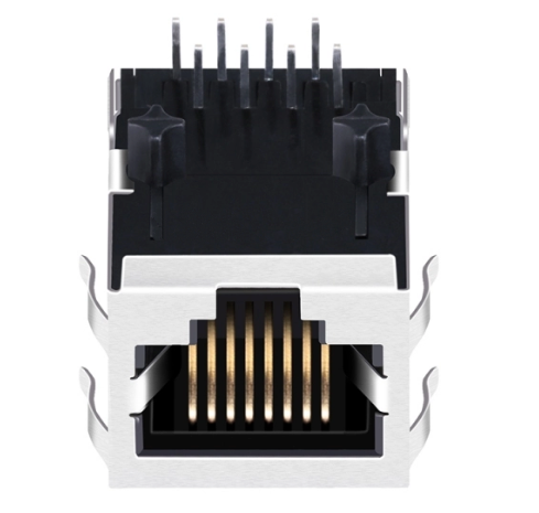 RJ45 Modular Jack Connector without Transformer Tab Down - TWE222XCNL - Second View