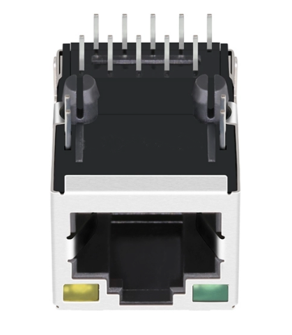 TW27510AENL, 1000 Base Gigabit Ethernet RJ45 MagJack Tab Up with Green/Yellow Led - TeleWire Technology