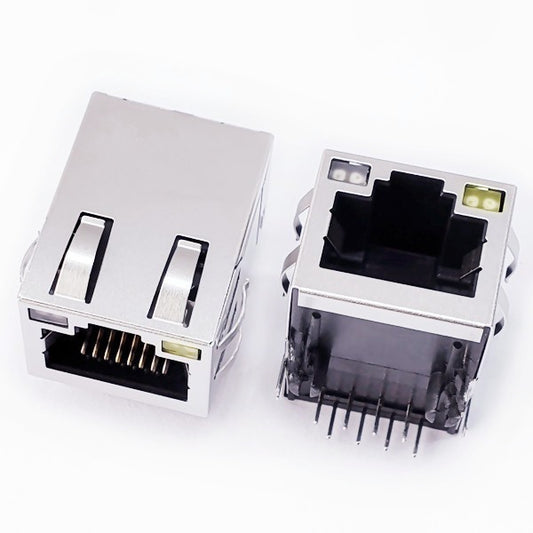 TW2125AONL, 10/100 Base RJ45 with Transformer Tab Up with Orange&Green/ Yellow Led - TeleWire Technology