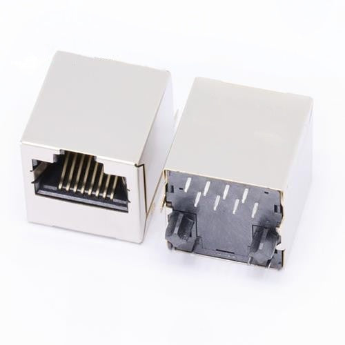 RJ45 jack connector without transformer tab down - No LEDs - Main View