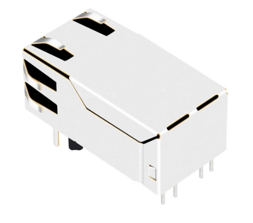 TW1K0507A0NL, 10G Base Gigabit RJ45 with Magnetics with PoE Tab Up with Green/ Green Led - TeleWire Technology