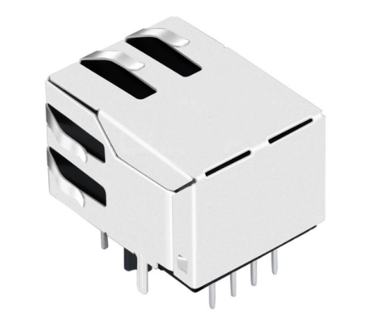 RJ45 Modular Jack Connector without Transformer Tab Down - TWE271ABNL - Third View