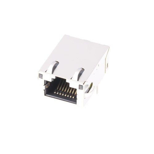 TWL1K0113A94NL, 10G Base Low-Profile RJ45 Modular Jack with Transformer Tab Up with Green&Yellow/ Green Led - front view