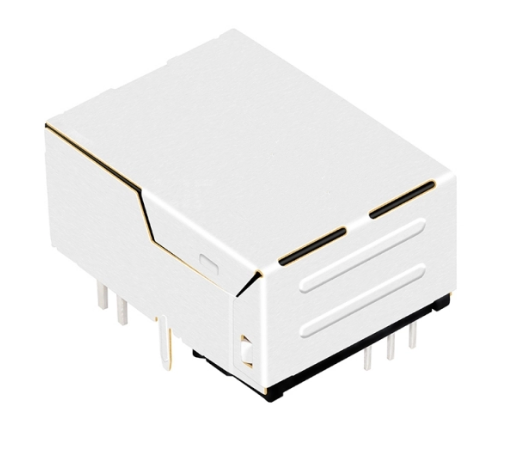 TWL8112BINL, 100 Base Low-Profile RJ45Jack with Transformer Tab Up with Yellow&Green/ Green Led - back view