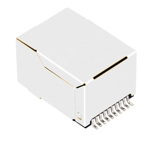 TW2051BBNL, 10/100 Base SMT RJ45 with Transformer Tab Up with Green/ Yellow Led - TeleWire Technology