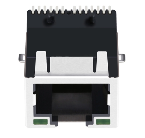 TW20073BFNL, 10/100 Base SMT RJ45 with Transformer with PoE Tab Up with Green/Green Led - TeleWire Technology