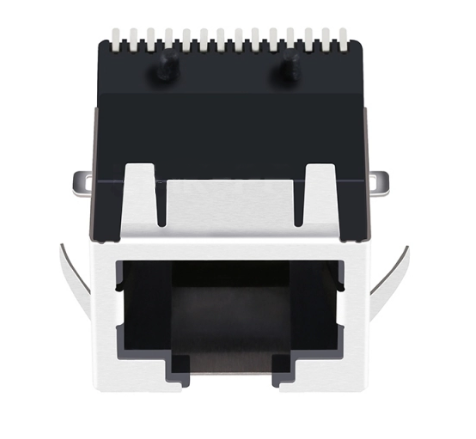 TWL20071CNL, 10/100 Base SMT Low-Profile RJ45 with Transformer with PoE Tab Up without Led - TeleWire Technology