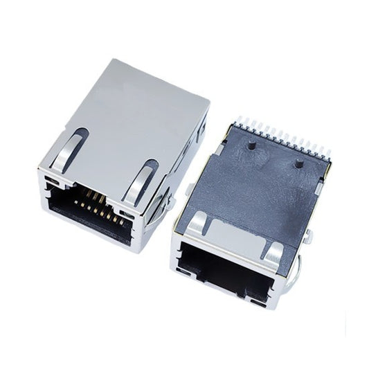 TW20073BFNL, 10/100 Base SMT RJ45 with Transformer with PoE Tab Up with Green/Green Led - TeleWire Technology