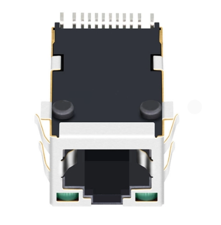 TW20776ACNL, 10/100 Base SMT RJ45 with Transformer Tab Up with Green/Green Led - TeleWire Technology