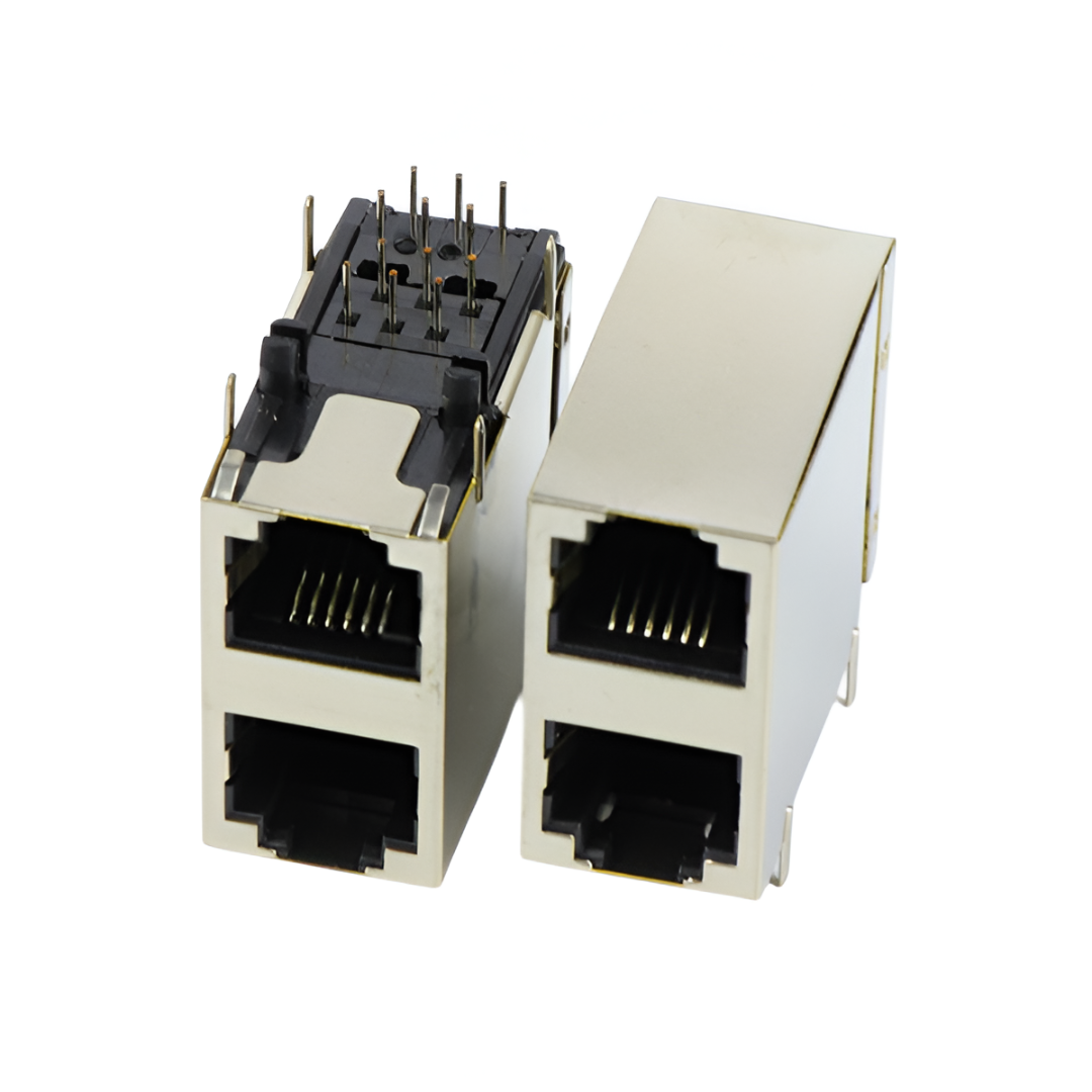 RJ11 Modular Jack | 2x1 Port | Shielded | No Transformer