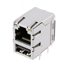 TWU4213ABNL, 100 Base RJ45 dengan Tunggal USB dengan Tab Penjana Atas dengan Hijau/ Kuning Led
